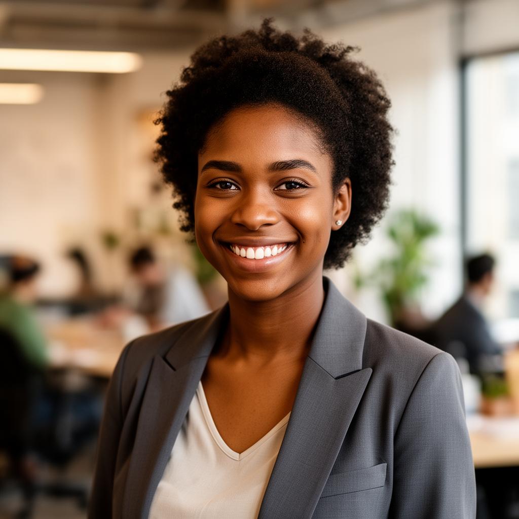 Young Black woman entrepreneur smiling